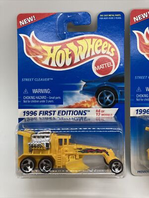 1996 Hot Wheels Street Cleaver 1st Ed. Excavator 4/12 (lot Of 2