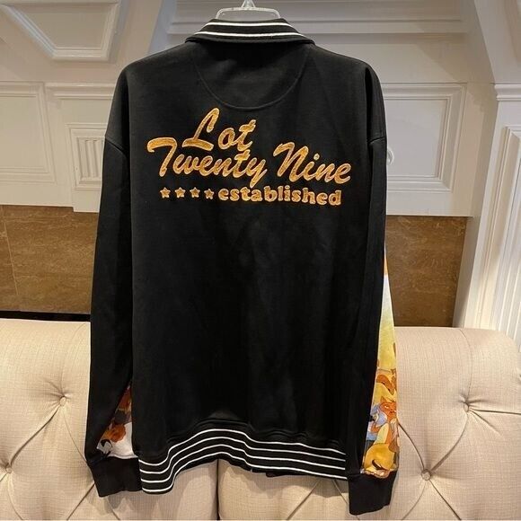 Men's Vintage Lot 29 Looney Tunes Zip Up Black Jacket Size Men's Vintage Lot 29 Looney Tunes Zip Up Black Jacket Size