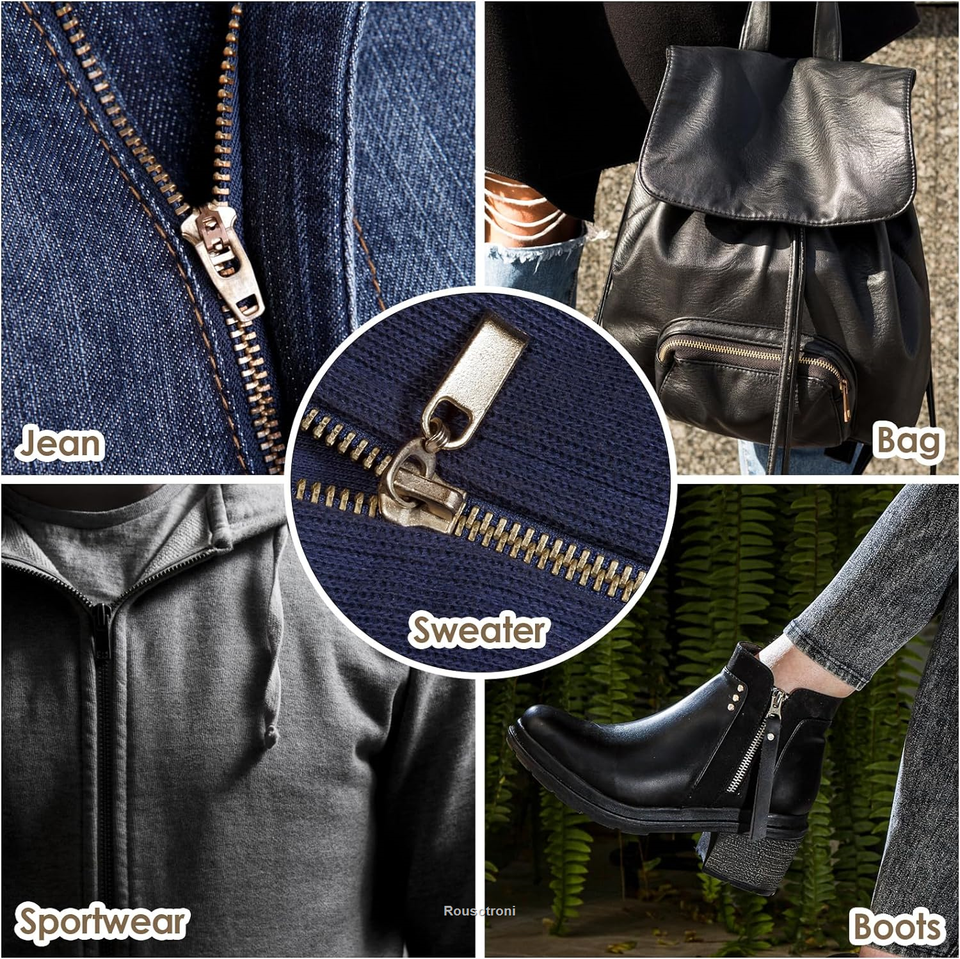 60 Pcs Zip Repair Kit with Zipper Pliers Jacket Zipper Repair Kit