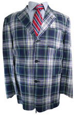 Vintage Tommy Hilfiger Sport Coat Blazer Plaid Men Size 42 Made In USA