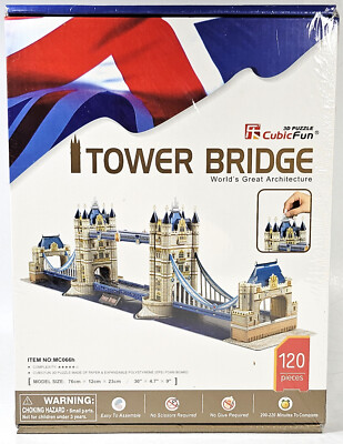 CUBICFUN 3D PUZZLE MC066H TOWER BRIDGE 120 Pcs 30'' x 4.7'' x 9''
