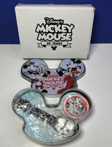 Reloj Pulsera Disney Mickey Mouse 80 Años en Lata de Recuerdo con Caja - Nuevo Stock Antiguo - Imagen 4 de 9