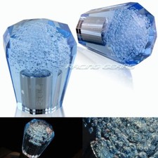 Jdm Vip 60mm Transparent Mt Blue Octagon Crystal Bubble Shift Knob Universal 3