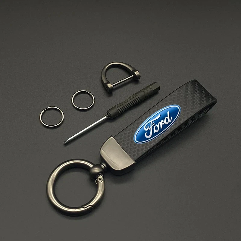 Portachiavi per auto con logo ST Line Portachiavi in ​​pelle di metallo di alta qualità per FORD ST Focus x 2 3 Kuga FIESTA MONDEO Portachiavi per auto acquista in modo economico