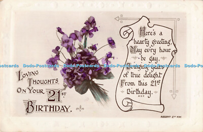 R193031 Loving Thoughts on Your 21st Birthday Heres a hearty greeting Regent RP