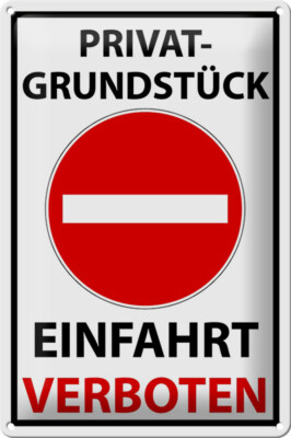 Schild Blech -Made in Germany- Halteverbot 20x30cm Privat Einfahrt verboten Meta