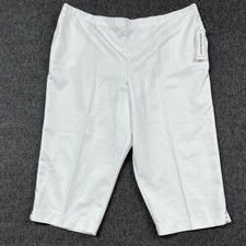 Alfred Dunner Capri Pants Women 18 White Pull On Elastic Waist Classic Fit - NEW