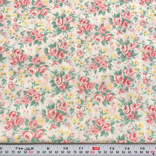 Vintage Florals on White Lightweight Unbranded Cotton Blend by the HALF YARD