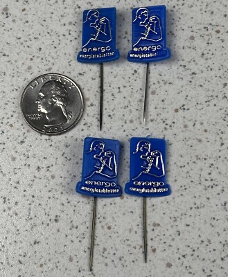 Lot of 4 Energo Energietabletten Vitamins Dutch VTG Stick Pin Badge Pins #49387