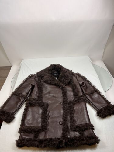 Nasty Gal Women’s Jacket 100% Leather Black Full Zip Belted Motorcycle Sz 6