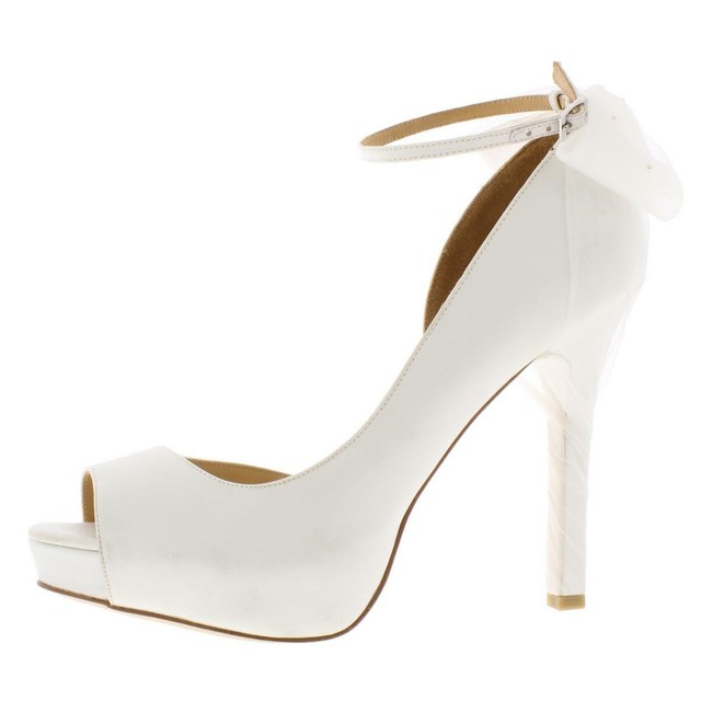 white medium heels
