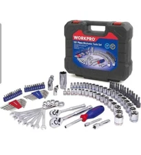 WORKPRO 3/8-inch & 1/4-inch Drive Socket and Ratchet Set 101-piece Mechanics ...