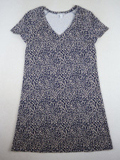 NINE WEST - WOMEN'S BLUE PRINT SHORT SLEEVE T-SHIRT RESS - SIZE S