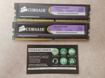 Barrette Mémoire RAM Corsair XMS2 CM2X1024-6400C5DHX - 1 Go DDR2 800MHz - Occasion Fonctionnelle