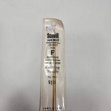 Vintage Hero Afghan Crochet Hook 14 Inch Size F Gold Aluminum 7063 Scovill USA