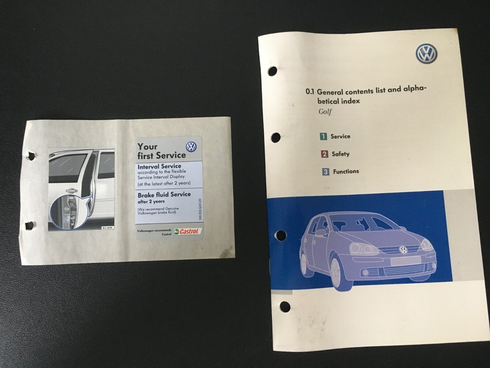 Genuine VW GOLF MK5 OWNER HANDBOOK OPERATOR MANUAL WALLET SET 03-08 | eBay UK