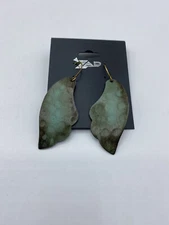 Zad Green Patina Wavy Earrings New