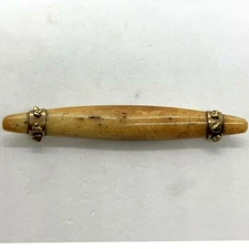 Antique Victorian Alaska gold rush nugget brooch pin 10k yellow rose long bar