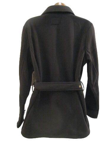 Free Spirit Gr. L schwarze Fleecejacke mit Gürtel asymmetrischer Reißverschluss Damen - Bild 4 von 8