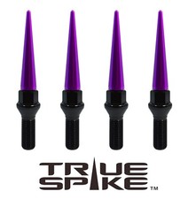 20 True Spike 14x1.5mm 28mm Shank Steel Lug Nut Bolts W Purple Extended Spikes 20 True Spike 14x1.5mm 28mm Shank Steel Lug Nut Bolts W Purple Extended Spikes