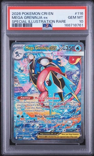 2026 POKEMON CHAOS RISING SPECIAL ILLUSTRATION RARE #116 MEGA GRENINJA EX PSA 10