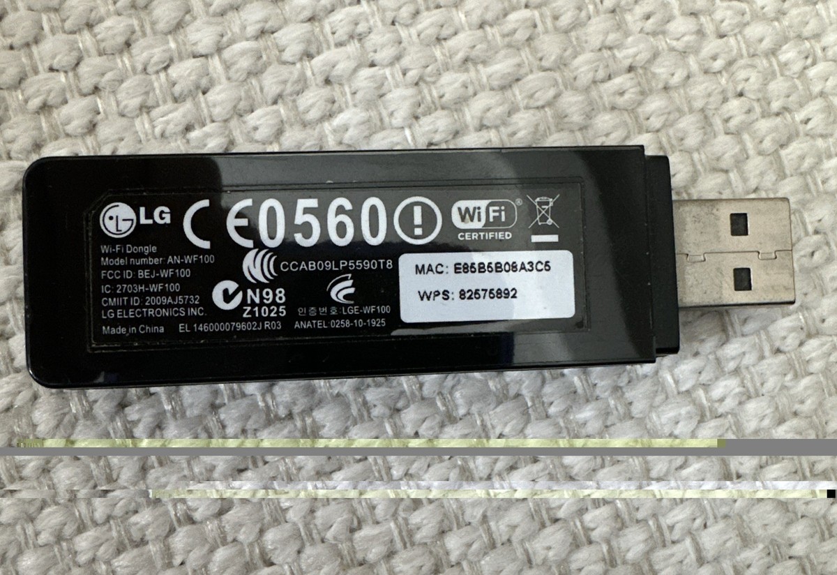 LG AN-WF100 WiFi USB Adapter TV Dongle For LG LX9500 LE8500 LE7500