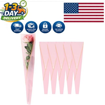 Beautiful Triangle Pink Flower Bags - 100 Pack for Sophisticated Arrangements