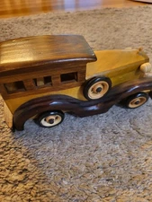 Handcrafted Wooden Vintage Car – Artisan Made Decorative Toy – Wood