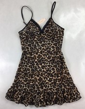 Victoria's Secret Dress Womens Small Leopard Print Mesh Slip Sheer Nightie Y2K