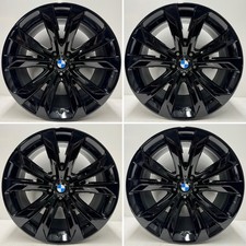 BMW X5 X6 20” 491M Alloy Wheel Set Refurbished Gloss Black F15 F16 E70 Genuine