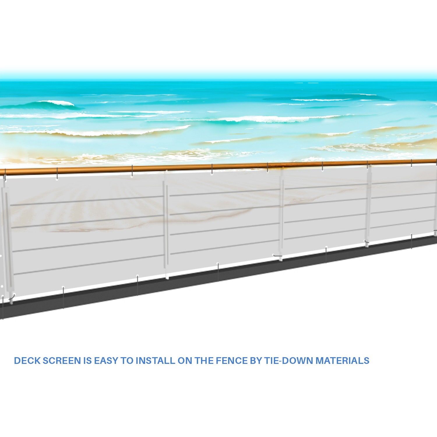 3ft Deck Balcony Privacy Fence Screen Mesh Windscreen Anti-UV for Garden Yard