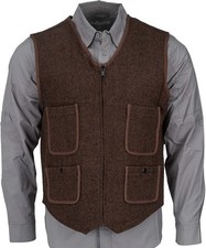 New Woolrich Utility 12 Full Zip Wool Vest - BROWN - Men's Size LARGE L
