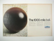 BF Goodrich 1000 Mile Ball Vintage Print Ad Chemical Company USA 1960s Map