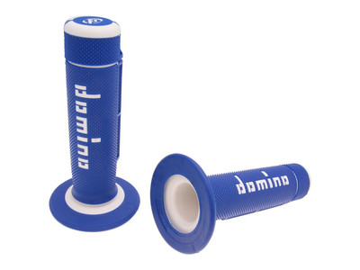 Domino A020 Off-Road Half Waffle blau/weiß Lenkergriffe für Scooter Mope...