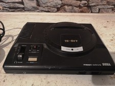 Sega Mega Drive 16-Bit Black Console With One Controller Tested And Working