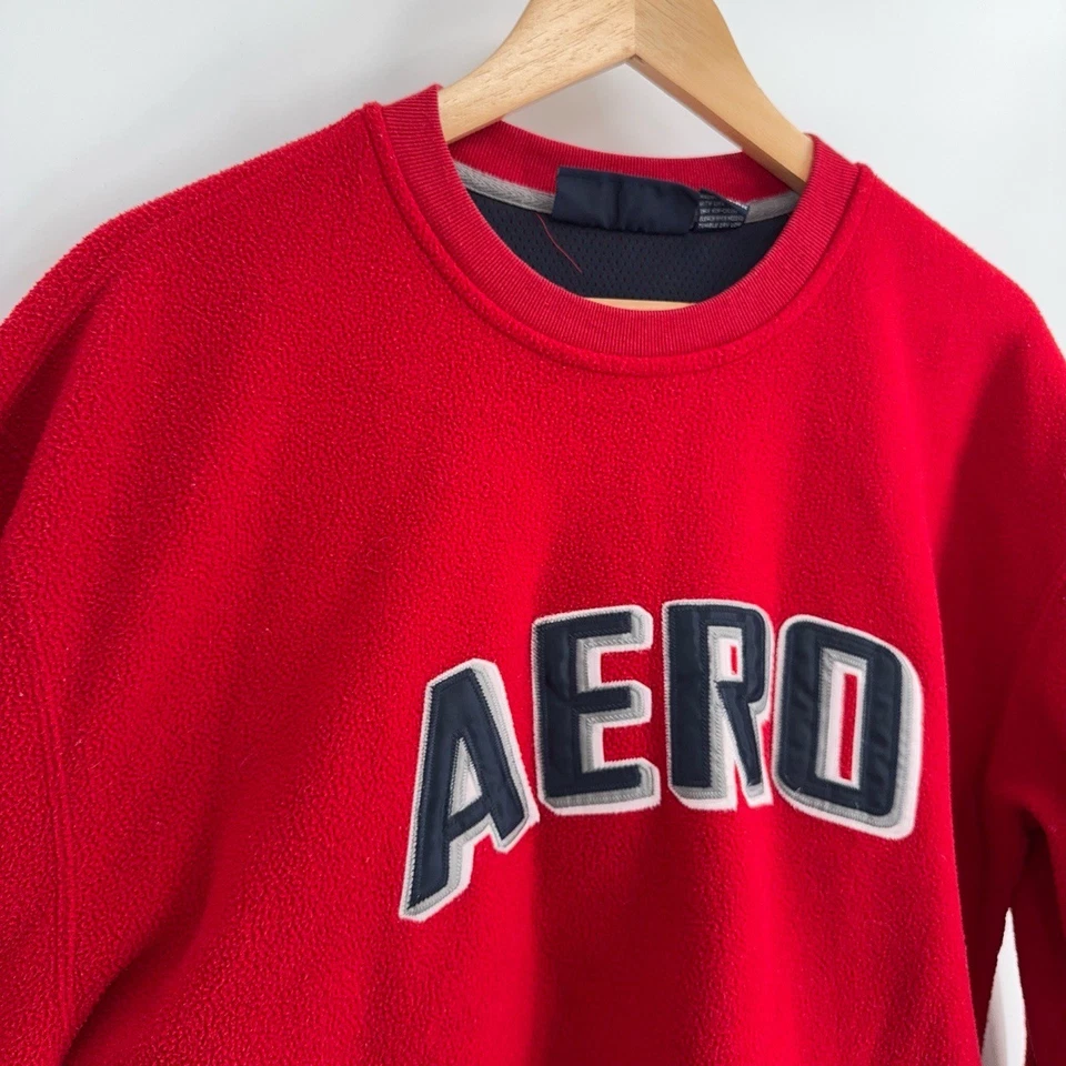 Moletom masculino Y2K Aeropostale lã vermelha pulôver médio shopping anos 2000 nostalgia - Imagem 2 de 4