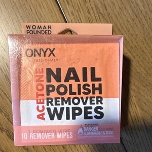 Onyx Acetone Nail Polish Remover Wipes 10 Count Vegan Animal Test Free