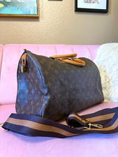 Authentic Louis Vuitton Monogram Speedy 40 Carryall monogram Duffle Bag Padlock