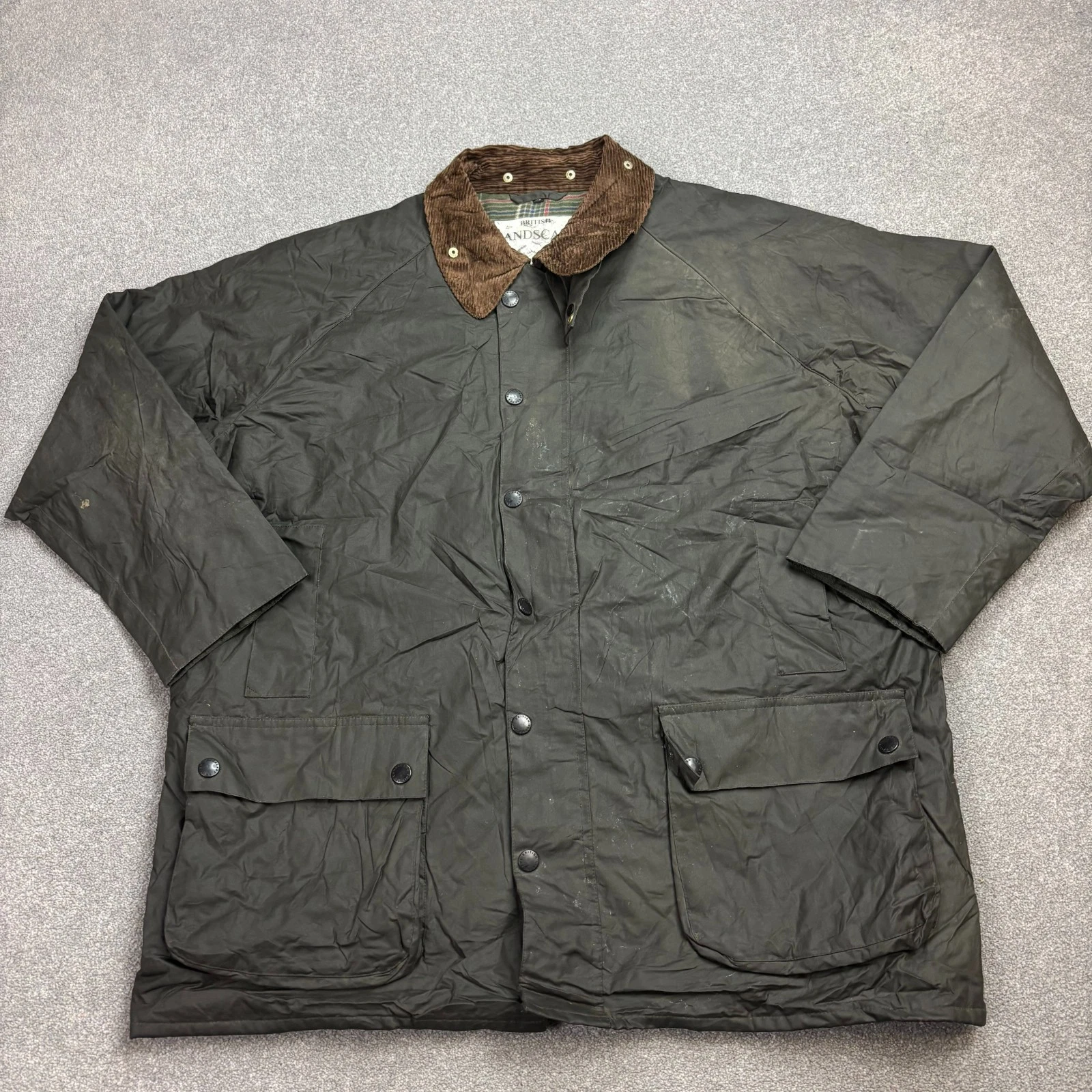 Wax Jacket Adult X Large Green Hunting Country Outdoors Waterproof Coat Men*