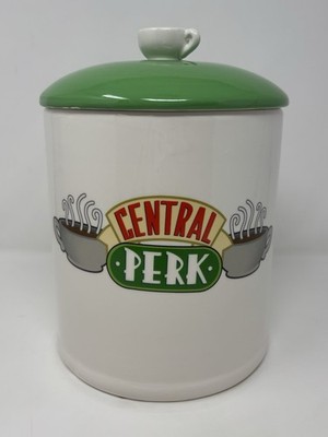 Vintage Friends Cookie Jar Central Perk Coffee Ceramic Large White Green