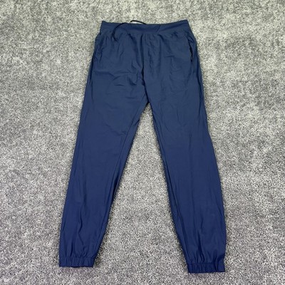 All In Motion Track Pants Mens Medium Blue Stretch Zip Hem Reflective Running