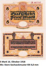 5 marek miasto główne i rezydencyjne Karlsruhe 16 października 1918