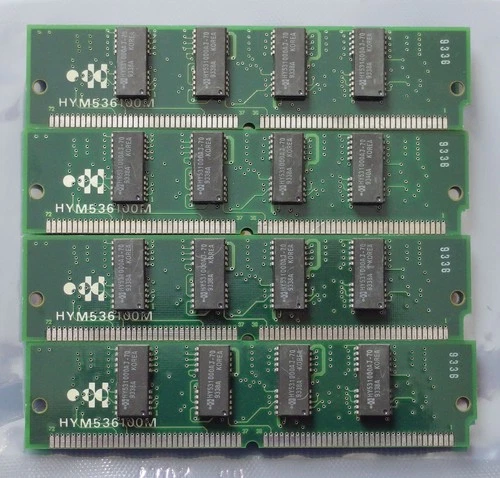Set 4x Hyundai HYM536100M 4MB 16MB kit 70ns 72-pin SIMM parity FPM RAM memory