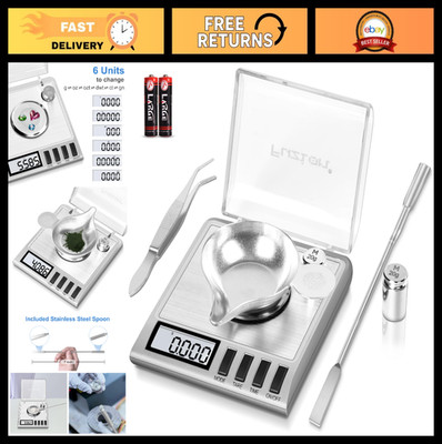 Digital Milligram Scale 50g/0.001g - Jewelry, Gem & Powder Scale with Scoop & Tw