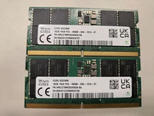 Used Hynix or SamSung 32GB (16GBx2) 1Rx8 PC5-4800B DDR5 SODIMM Laptop Memory Ram