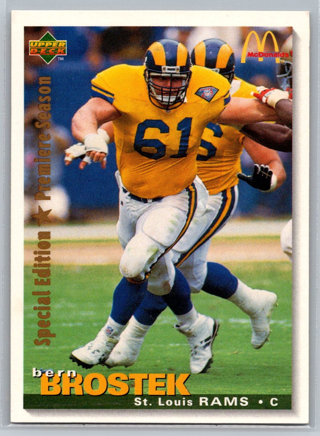 Bern Brostek 1995 Upper Deck McDonald's St. Louis Rams FOOTBALL #MCD10