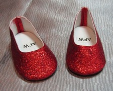 Red Sparkly Shoes to Fit 18" American Girl Style Dolls