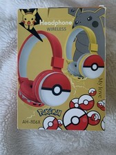 Pokemon Pikachu Bluetooth Wireless Kids Headphones Yellow, Volume-Limited