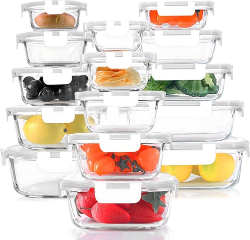 30 Pieces Glass Food Storage Containers Set Glass Meal Prep Containers Set  - Picture 9 of 10