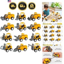 Mini Construction Vehicles Play Figures Set 12 Pcs Pull Back Engineering Toys